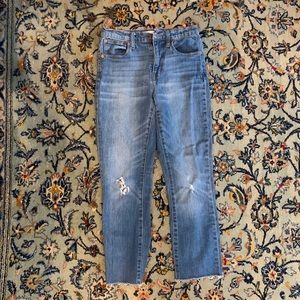 Madewell “Highrise slim crop boy jeans”